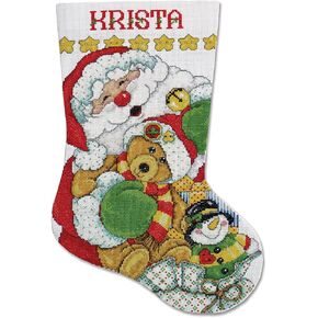 Tobin Santa Counted Cross Stitch Stocking Kit, Multi
