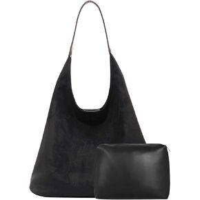 Dyalsa Suede Hobo Bag for Women, Suede Tote Purse Vintage Top Handle Bag, Fashion Retro Shoulder Bag Work Leather Bag