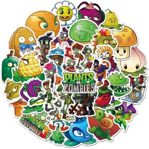 Plants vs. Zombies Stickers Cute Cartoon Game Comics Vinyl Waterproof Stickers Kids Room Decor Sticker (Plants vs. Zombies)