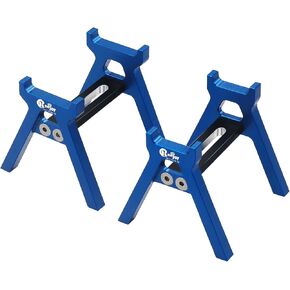 RC Car Stand Aluminum Alloy RC Car Static Display Stand RC Work Stand for 1/18 1/24 TRX4M FCX18 SCX24 FCX24 RC Car Upgrade Parts (Blue)