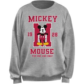 Disney Women's Junior's Mickey Mouse ONE and ONLY Oversized Fleece, Heather Grey, Medium
