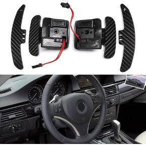 Steering Wheel Magnetic Paddle Shifter for BMW M3 X5 X6 M E90 E92 E93 E81 E82 E87 E88 E90 E71 Saloon Coupe Convertible Carbon Fiber Padddle Extension (E series SSG Version)