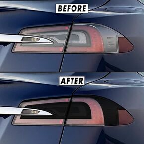 SlickMod PreCut Vinyl Smoke Tint for 2012-2021 Tesla Model S Tail Light & Reflector (1. Full Taillight, 20% Dark Smoke)