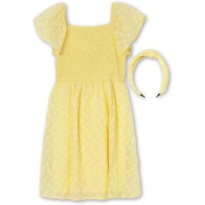Speechless Girls' Short Sleeve Chiffon Dress and Headband