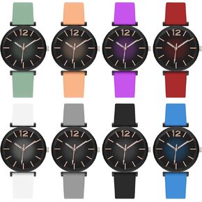 8 Pack Unisex Watch Easy to Read Watches Large Face Minimalist Ultra Thin Silicone Band Casual Quartz Sport Wrist Watch Women Men Wholesales