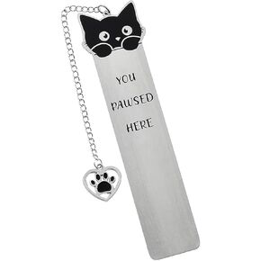 Bookmarks for Book Lovers Gifts, Cute Cat Bookmark for Women Men, Funny Stainless Steel Kitten Book Mark Gifts for Cat Lover, Books Accessories, Bookish Gift for Bookworm, Book Club Gift in Bulk