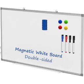 SZHLUX Magnetic Whiteboard/Dry Erase Board, 36 x 24 Inch, Includes 4 Magnets, 4 Markers, 1 Eraser, and 1 Detachable Pen Tray - Perfect for Office, School, and Home