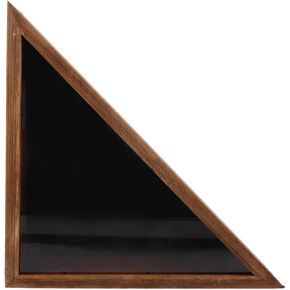 KALLORY Wall Flag Display Case, Wooden Memorial Flag Shadow Box Triangle American Veteran Flag Container Cabinet Burial Flag Frame 17.29X8.65in