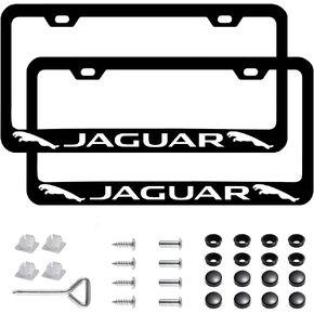 2 Pcs 2 Holes License Plata Holder Slim Aluminium Alloy License Plata Cover for Honda License Plate Frame and Chrome Screw Caps