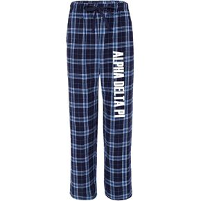 بنطال بيجامة Alpha Delta Pi Flannel - بيجامات ADPi - ملابس نوم سفلية من Pjs - مقاسات للجنسين
