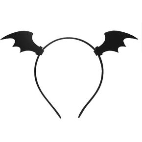 Dzrige Bat Ears Headband Bat Wing Hairband Vampire Bat Headpiece Funny Bat Hair Accessories for Women Girls Halloween Party Cosplay Costume (Black)