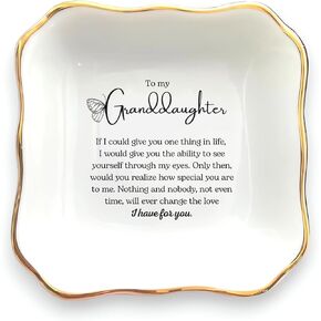 Daughter Ring Dish from Mom, Daughter Christmas Gift, Son Gifts from Mom, Trinket Tray for Mem, Daughter In Law Ring Dish, Jewelry Dish Gifts for Granddaughter, Women Gifts (Granddaughter)