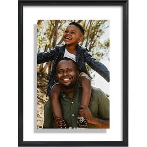 إطار صورة عائم من Americanflat مقاس 16 × 20 مع زجاج مقاوم للكسر - يناسب الصور مقاس 11 × 14 أو إطار صور أصغر حجمًا - مجموعة Fusion Float - إطار عائم لعرض الحائط - أسود in Kuwait