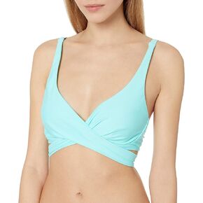 Body Glove Women's Standard Smoothies Orla Solid Hidden Uw Bikini Top Swimsuit with Crossover Neckline