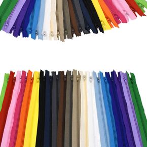 100Pcs 9Inch Nylon Coil Zippers Bulk for Tailor Sewer Sewing Crafts Crafter's Specia (Mix Color)
