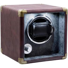 Mcbazel Single Watch Winder for Automatic Watches with LED Light, Customize PU Leathe, Soft Fluff Interior, Super Quiet, 5 Rotation Mode Setting Fit Lady and Man Watches