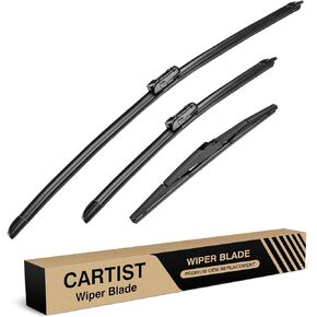3 Windshield Wiper Blades Fit for NX200t 2015-2017, NX300 2018-2021, NX300h 2015-2021 Accessories Front Rear Silicone Wiper Blades 26"+16"+12" (Set of 3)