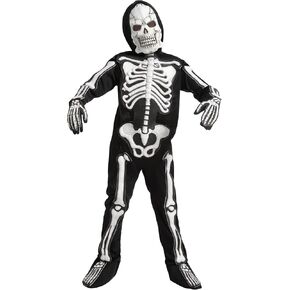 Spooktacular Creations Halloween Boy Scary Creepy Skeleton Costume, Skelebones Costume, Bone Jumpsuit for Toddler