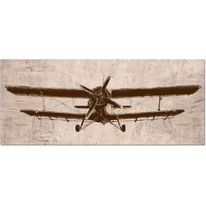 LevvArts - Large Airplane Canvas Prints Painting Decor Vintage Aircraft Picture Prints on Canvas Plane Artwork for Office Living Room Decoration (20"x48")