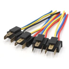 uxcell 4pcs H4 Headlight Bulb Socket Male Wire Harness Cable Connector Plugs 3 Pins