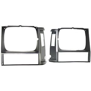 Front Right Passenger And Left Driver Side Head Light Door Bezel Grille Set Of 2 Replacement For 1984-1990 Jeep Cherokee Primed Gray Must Paint to Match CH2512108 CH2513108 55000683 55000682
