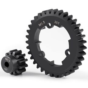 40CR Steel Spur Gear M1.5 35T Pinion Gear 12T for 1/5 X-MAXX 6S 8S XRT RC Car Upgrade Parts