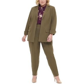 Calvin Klein Womens Plus Cuffed Notch Collar Open-Front Blazer Green 24W in Kuwait