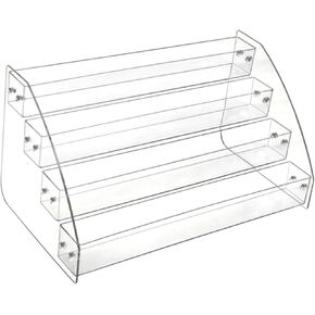 Clear Acrylic Business Card Holder Display Stand, Desktop Dispenser Card Case Display Shelf for Photocard, Stationerry, Home, 4 Tier