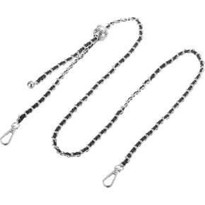uxcell Purse Chain Strap, 51 Inch Adjustable Bag Chains Strap Replacement Crossbody Chain Strap Handbag Chains for DIY Wallet Clutch Bags, Black/Silver