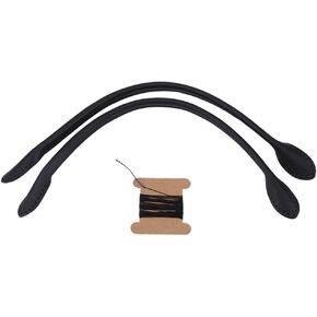2Pcs Leather Bag Handles, Genuine Leather Bag Straps Handle with Holes Genuine Leather Purses Straps with Ear Shape End Hand Making Accessories for Leather Purse Handbag