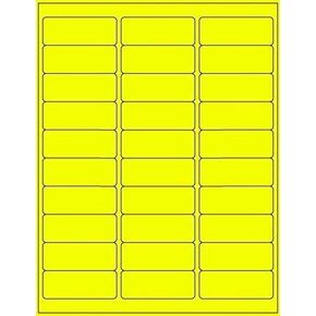 100 Sheets / 3000 FBA and Word Compatible Size Address Labels 30UP 2.625"x1" 30 Labels Per Sheet. Ink Jet and Laser Guaranteed (Yellow)