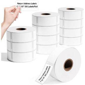 12x 30336 Replace for Dymo Labels 1 x 2-1/8 LW Multi-Purpose Labels Work with Dymo Labelwriter 450 4XL 450 Turbo Desktop Label Printer, Barcode Labels, Rerurn Address Labels