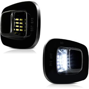 VIPMOTOZ Black Bezel Full LED License Plate Light Rear Bumper Tag Lamp Assembly For Chevy GMC C/K Series 1500 2500 3500 Pickup Suburban Blazer S10 Tahoe Yukon Sonoma Typhoon, 2-Piece Set