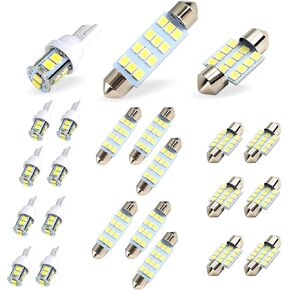 20 Pack Car LED License Plate Light Set, T10 31MM 42MM Super Bright Waterproof Automotive Indoor Map Dome Lights, Universal Vehicle Festoon Bulb Replacement for Truck SUV Car (White Light)