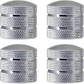 JD Electric Guitar Bass Dome Knobs Metal Volume Tone Control Knobs Turn Buttons O-Ring Pack of 4 (Black)