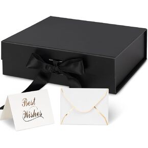 صندوق هدايا جوهاوس مع غطاء للهدايا، صناديق زرقاء فاتحة مقاس 10.5 × 7.5 × 3.1 بوصة مع شريط، صندوق هدايا مغناطيسي لوصيفة العروس مع غطاء بطاقة تهنئة in Kuwait