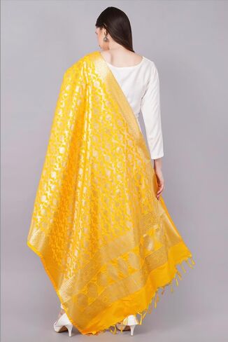 Banarasi Dupatta with Light Gold Zari Work/Women's Indian Wear Shawl/Scarf/Wrap in Kuwait