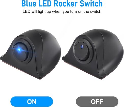 Linkstyle 2PCS سيارة DIY التبديل، تشغيل / إيقاف نوع لصق التبديل الروك، الضوء الأزرق، جبل السطح، للسيارات البحرية مصابيح مختلفة in Saudi Arabia