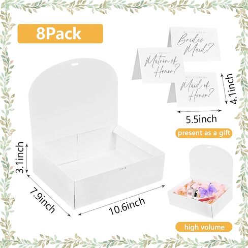 8Pack Bridesmaid Proposal Box with 8Pack Bridesmaid Cards, Matron of Honor Proposal Gift Box, Maid of Honor Box, Will You be My Bridesmaid Box for Bridesmaids Gifts (White) in Kuwait