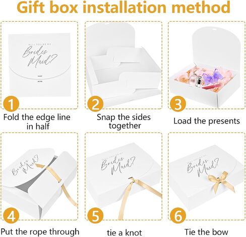 8Pack Bridesmaid Proposal Box with 8Pack Bridesmaid Cards, Matron of Honor Proposal Gift Box, Maid of Honor Box, Will You be My Bridesmaid Box for Bridesmaids Gifts (White) in Kuwait