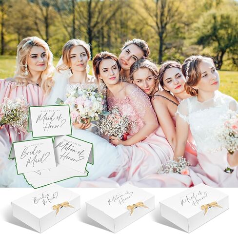 8Pack Bridesmaid Proposal Box with 8Pack Bridesmaid Cards, Matron of Honor Proposal Gift Box, Maid of Honor Box, Will You be My Bridesmaid Box for Bridesmaids Gifts (White) in Kuwait