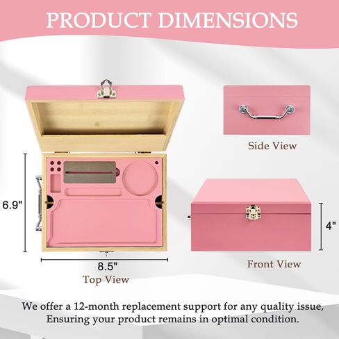 Giftidea Black Bamboo Storage Box with Tray - Large Wooden Box with Combination Lock - Decorative Box Set with Accessories Great Gift Choice in Saudi Arabia