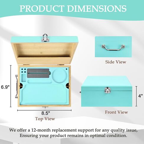 Giftidea Black Bamboo Storage Box with Tray - Large Wooden Box with Combination Lock - Decorative Box Set with Accessories Great Gift Choice in Saudi Arabia