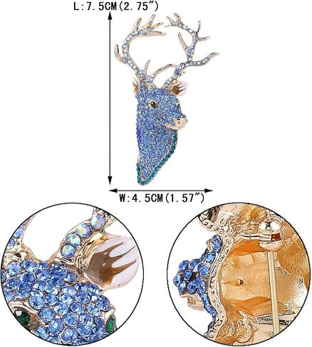 EVER FAITH Reindeer Austrian Crystal Brooch Pin in Saudi Arabia