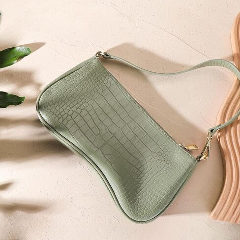 S.Leaf حقيبة كتف ريترو لينة جلد التمساح النباتي بولي PU حقائب اليد للنساء مخلب محفظة مصمم حقائب اليد للنساء in Kuwait