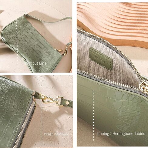 S.Leaf حقيبة كتف ريترو لينة جلد التمساح النباتي بولي PU حقائب اليد للنساء مخلب محفظة مصمم حقائب اليد للنساء in Kuwait