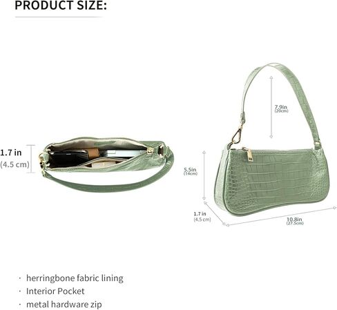 S.Leaf حقيبة كتف ريترو لينة جلد التمساح النباتي بولي PU حقائب اليد للنساء مخلب محفظة مصمم حقائب اليد للنساء in Kuwait