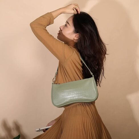 S.Leaf حقيبة كتف ريترو لينة جلد التمساح النباتي بولي PU حقائب اليد للنساء مخلب محفظة مصمم حقائب اليد للنساء in Kuwait