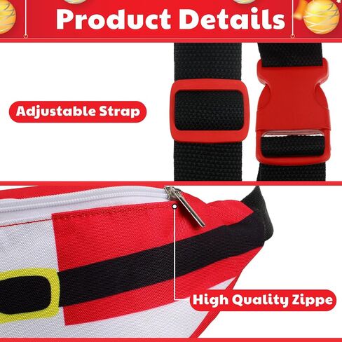 Abbylike 2 Pcs Christmas Fanny Pack Santa Claus Waist Pack with Drink Holder Light up Christmas Tree Glow Waist Pack Funny Christmas Red Green Pack Gifts for Adults Xmas Festival Party in Kuwait