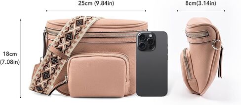 letech+ Crossbody Bags for Women Vegan Leather Purses Small Shoulder Handbags with Wide Strap,Waist Bag Travel Belt Bags for Women Men (Naked) in Saudi Arabia